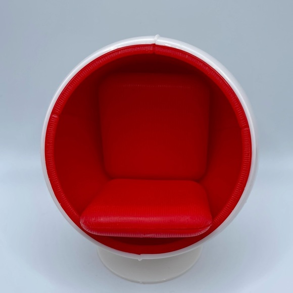 Miniature 1:12 Mid Century Modern Ball Chair, Egg Chair Iconic Design Mini - Picture 2 of 5